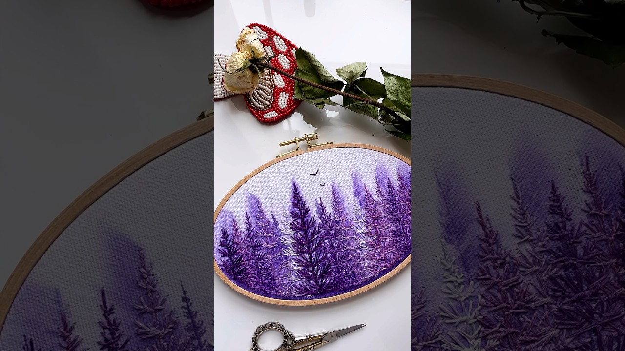 Watercolor embroidery 🌲✨