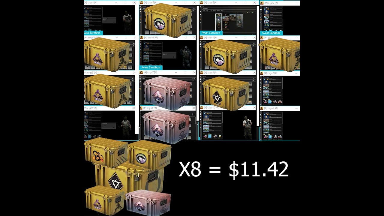 CS:GO case farm second Week. 27 accounts. Saturday 08.04.2023