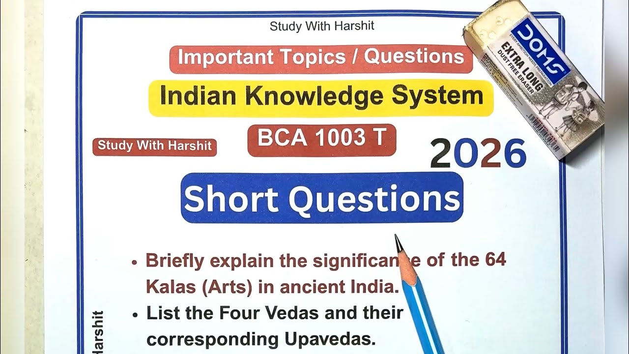 Important Short Questions | Indian Knowledge System (IKS) 💡 | BCA 1003 T | Semester 1 | CCSU 2026