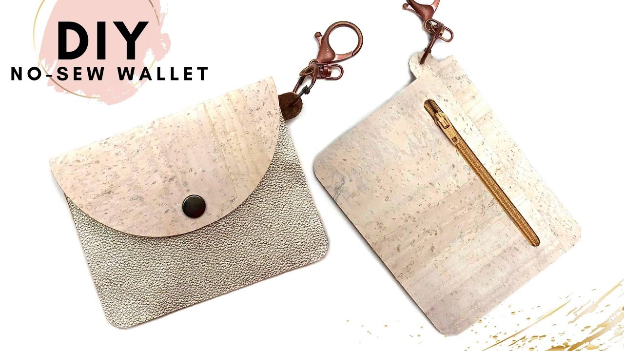 Make the No-Sew Zipper Combo Wallet with faux leather and cork