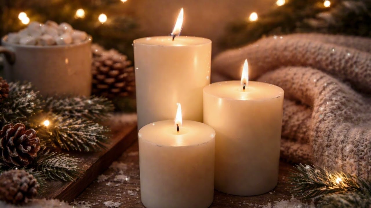 Cozy Winter Ambience ❄️ Relaxing Instrumental Music | Candles, Calm & Comfort for a Chilly Night