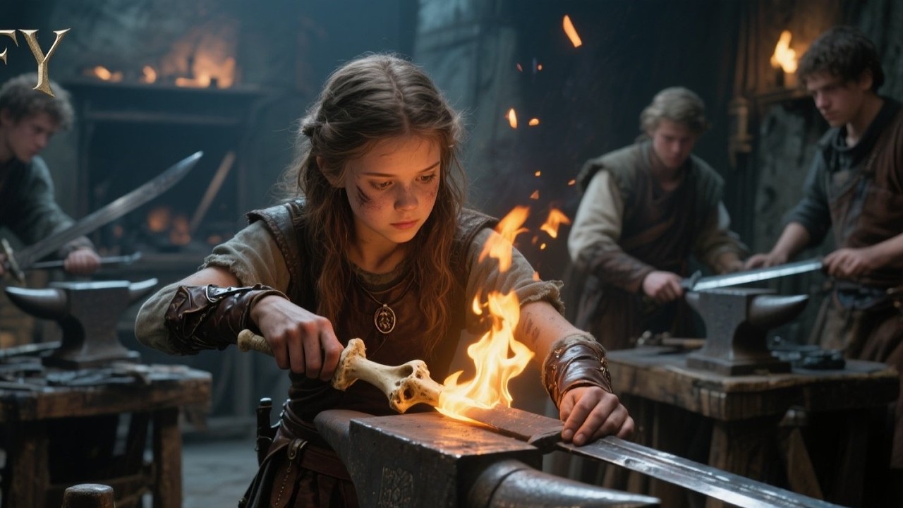 The Class Was Told to Forge a Blade — But the Human Girl Sharpened a Piece of Bone.” | HFY