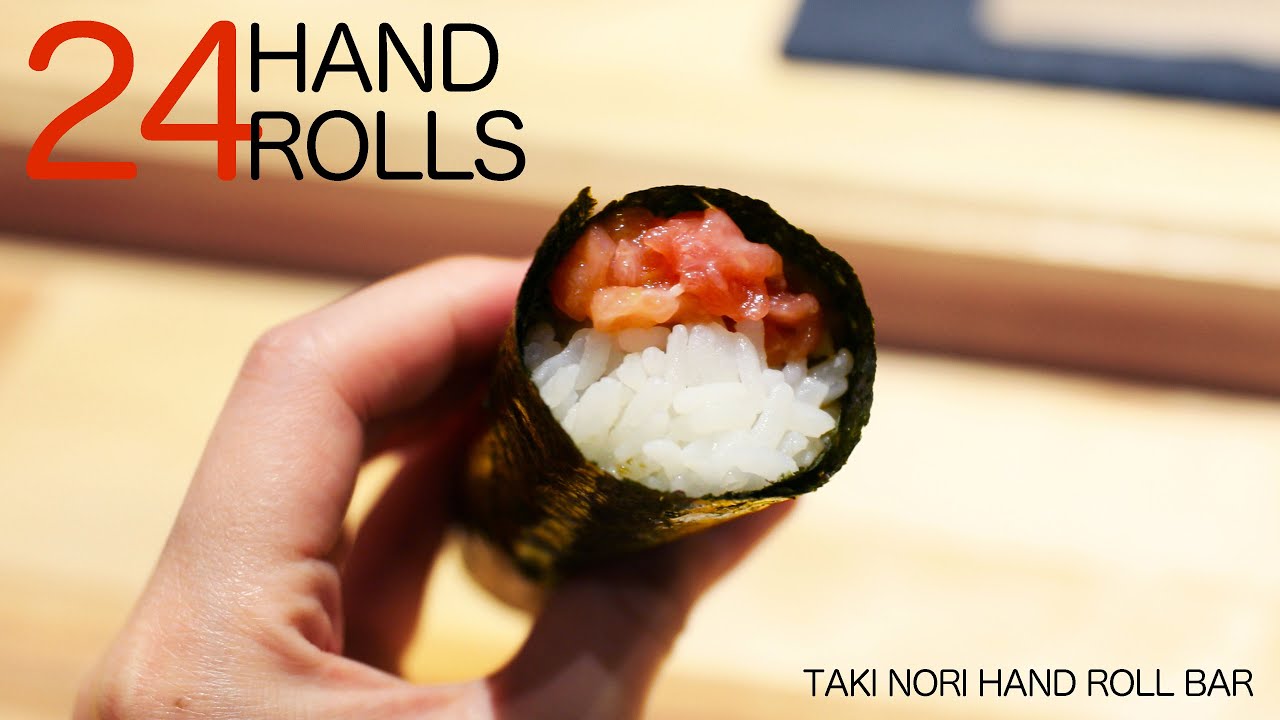 Eating EVERY 24 Sushi Handrolls at this Japanese Handroll Bar! | Taki Nori