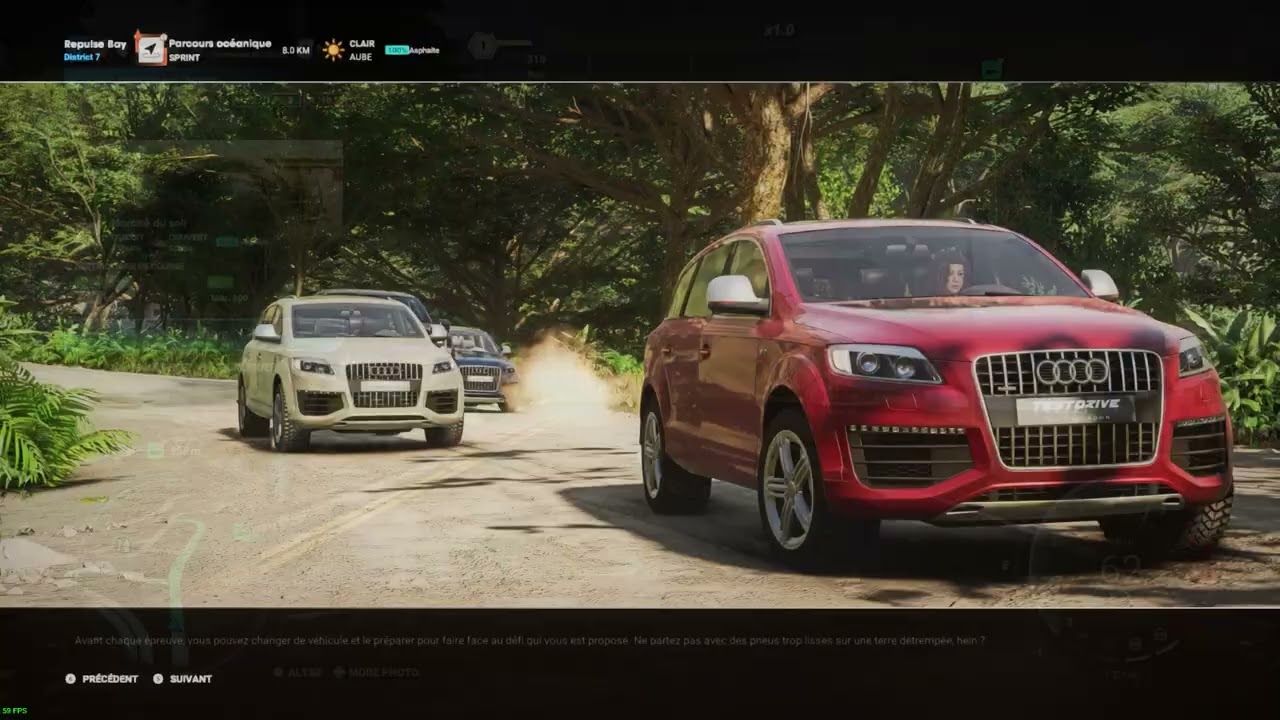 Test/Paramètres graphiques/Reshade/volant Fanatec CLS DD de TDU Solar Crown sur PC en français