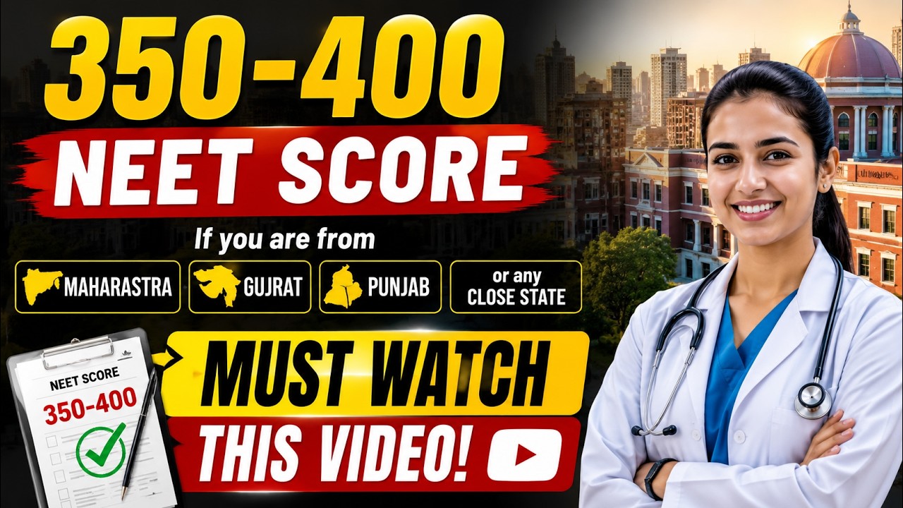 350-400 Neet score If you are from Maharastar, Gujrat, Punjab or any close state  watch this video