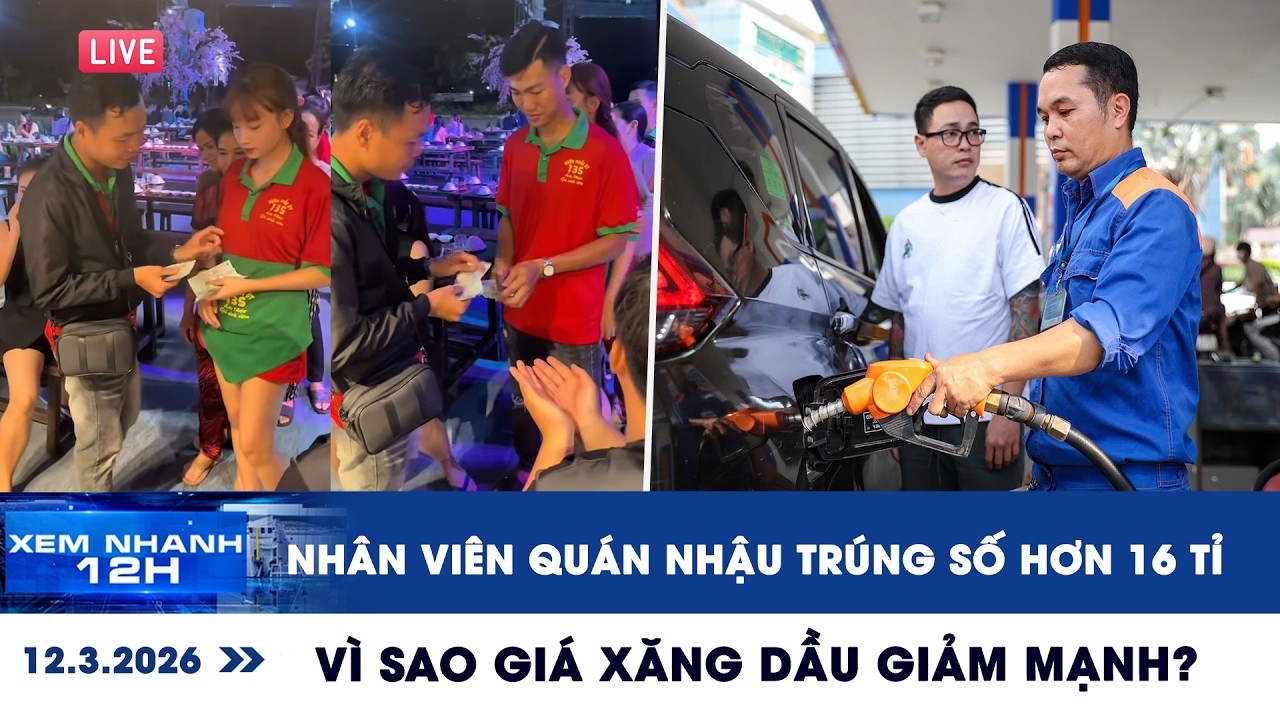 XEM NHANH 12H 12/3: Trúng số hơn 16 tỉ, phát tiền cho đồng nghiệp | Vì sao giá xăng dầu giảm mạnh?