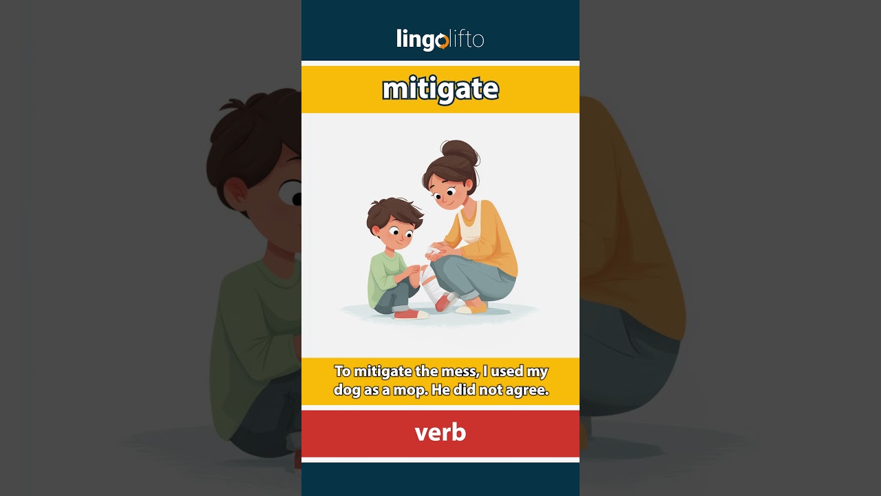 🇬🇧 Mitigate Meaning : Flash Card : Learn English Vocabulary