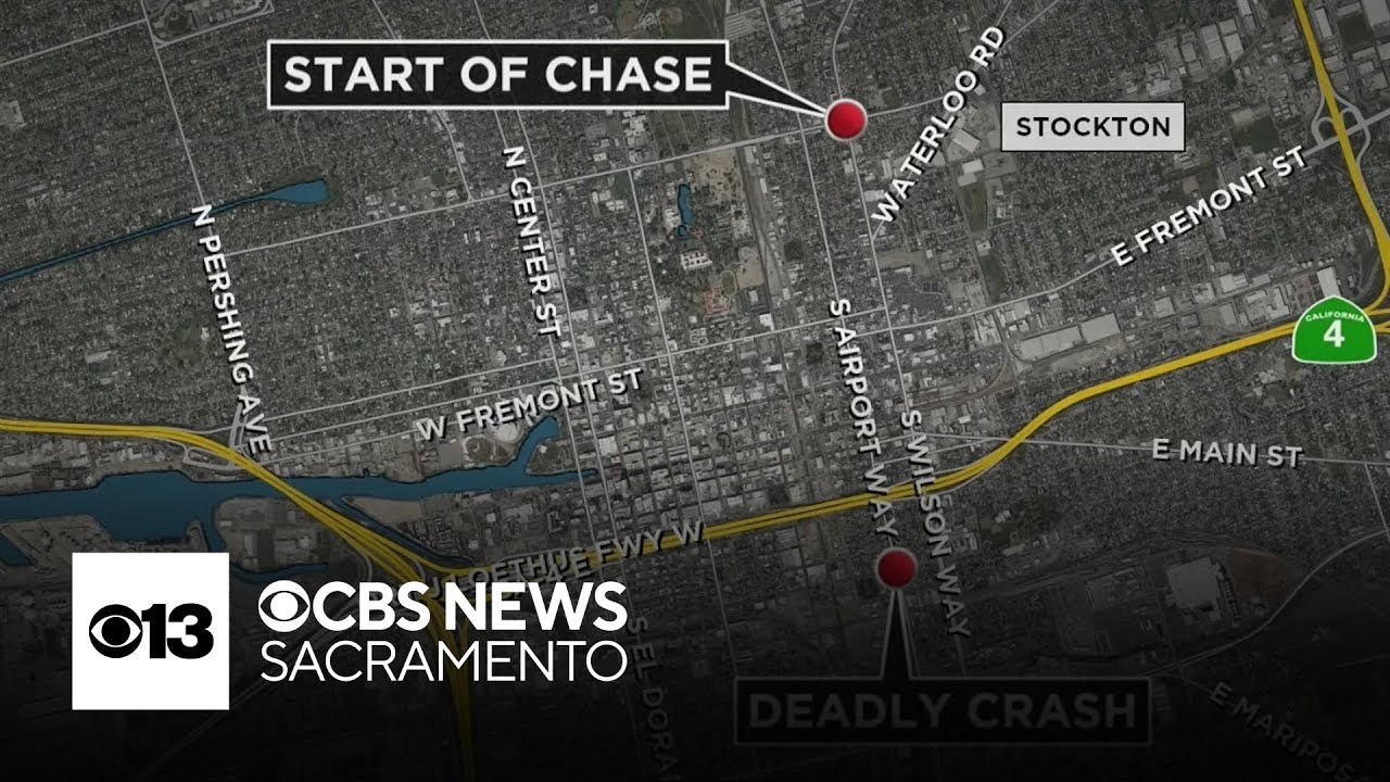 3 killed, including suspect, after chase ends in crash in Stockton