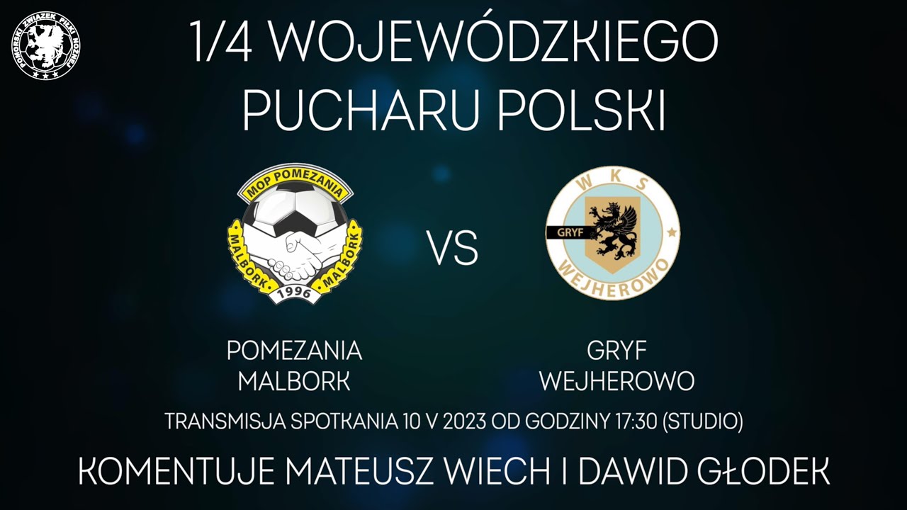 Pomezania Malbork - WKS Gryf Wejherowo 1/4 Wojewódzkiego Pucharu Polski | NA ŻYWO