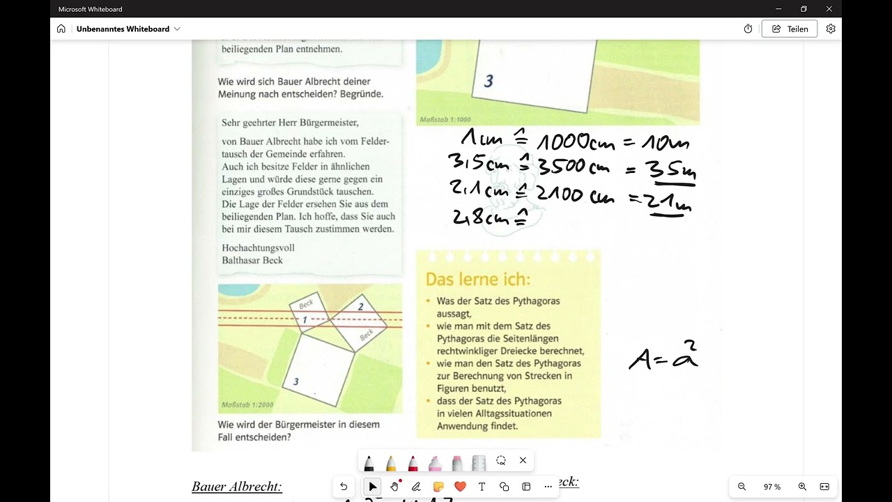 Satz des Pythagoras: Ein Einstieg mit Bauer Albrecht (1)