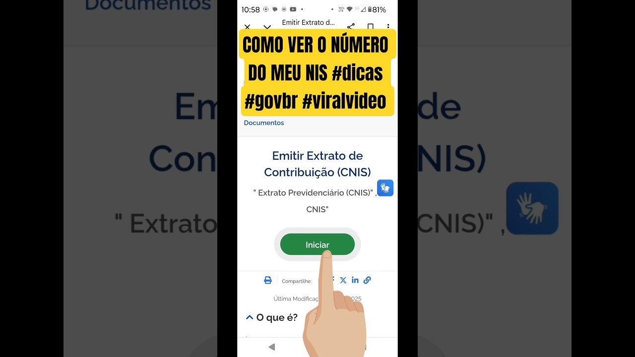 COMO VER O N&Uacute;MERO DO MEU NIS #dicas #govbr #viralvideo