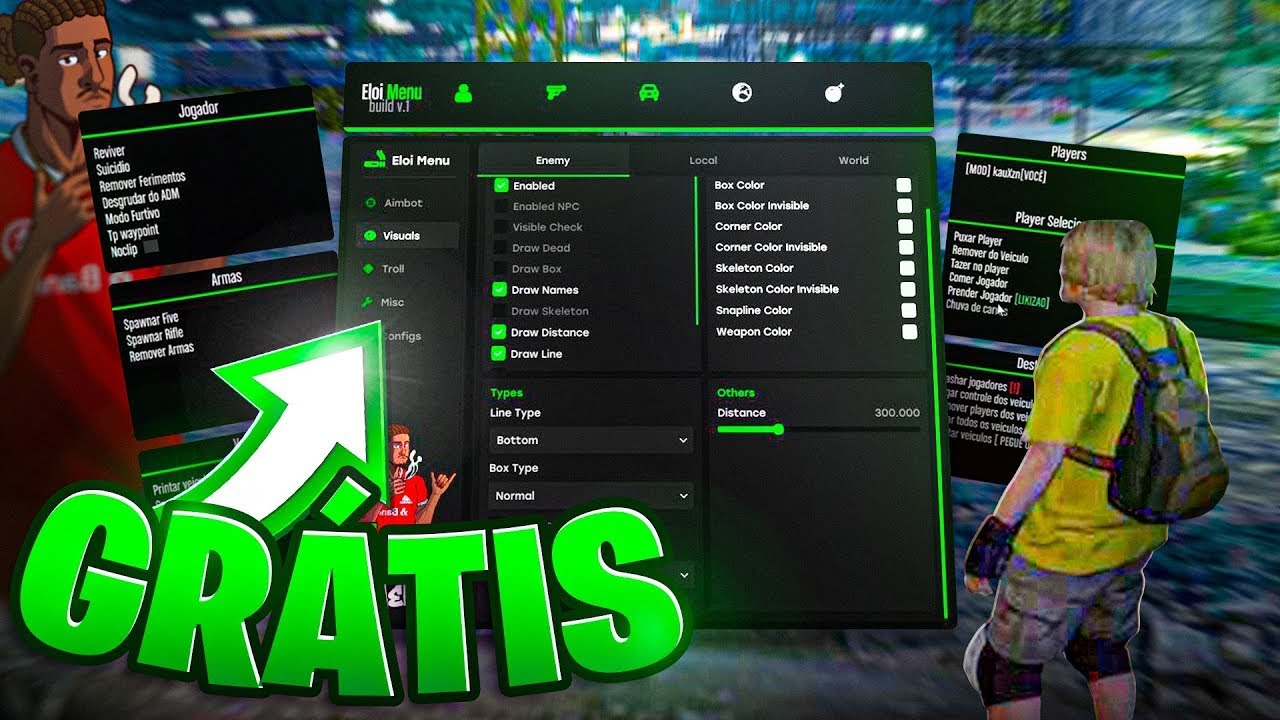 MENU GR&Aacute;TIS PARA FIVEM - PUXANDO ARMA, E FODENDO SERVIDOR ZAP!