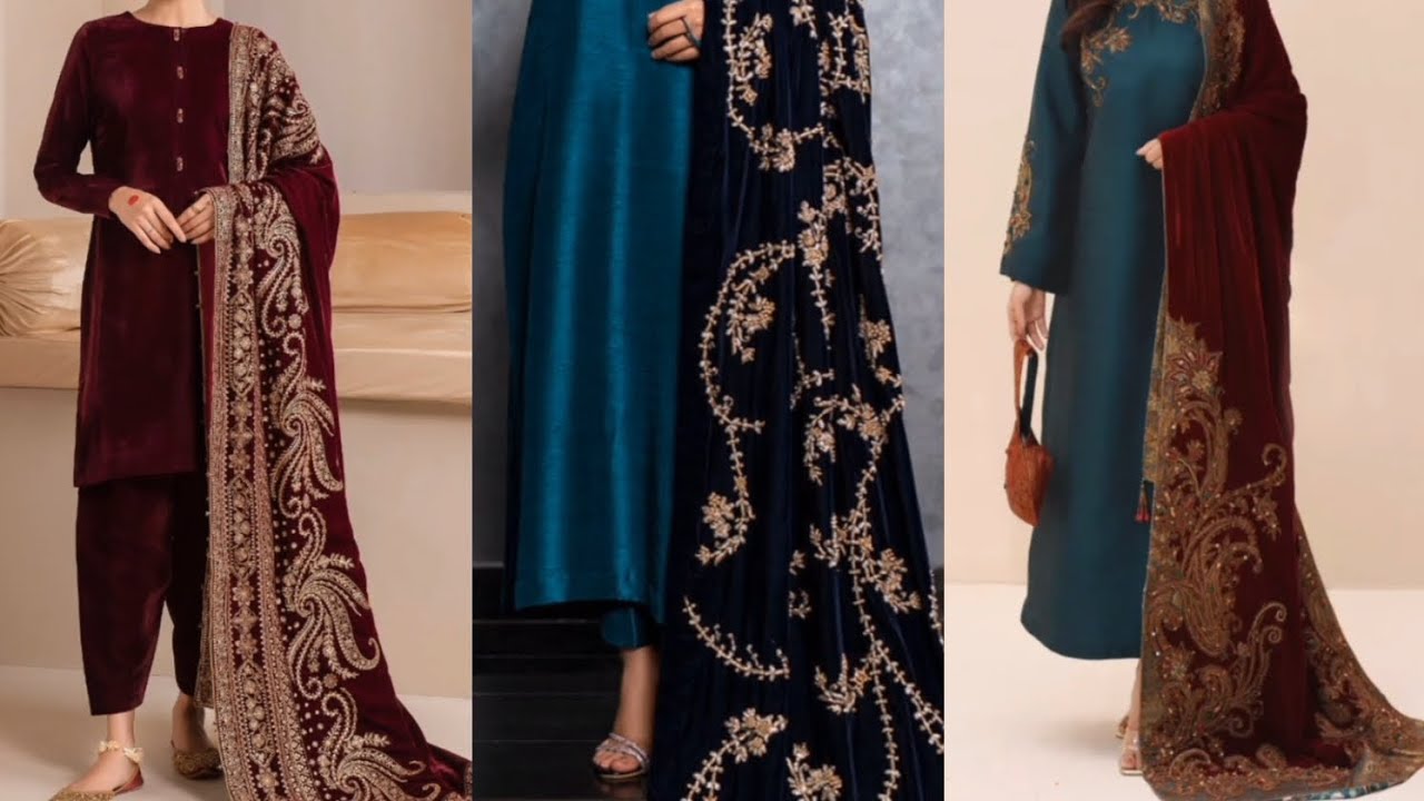 Latest Velvet Shawl Designs 2026 | Luxury Winter Shawls Collection | Embroidered Velvet Dupatta