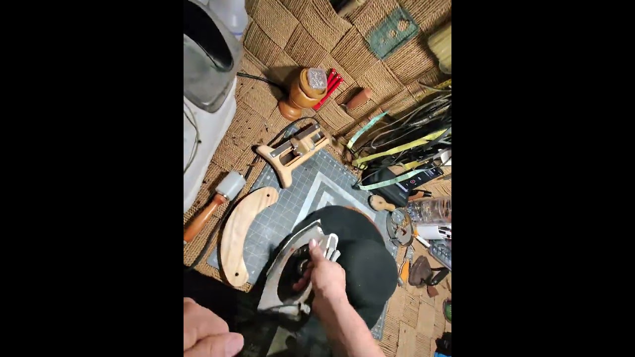 Steam Iron on Hat Brim