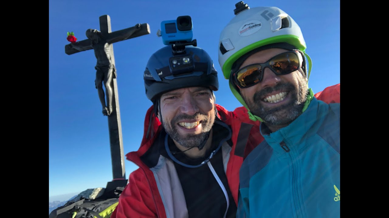 Zinalrothorn 4221 m Besteigung Karsten Flau mit Walter Rossini am 23.8.2022 von der Rothornhütte