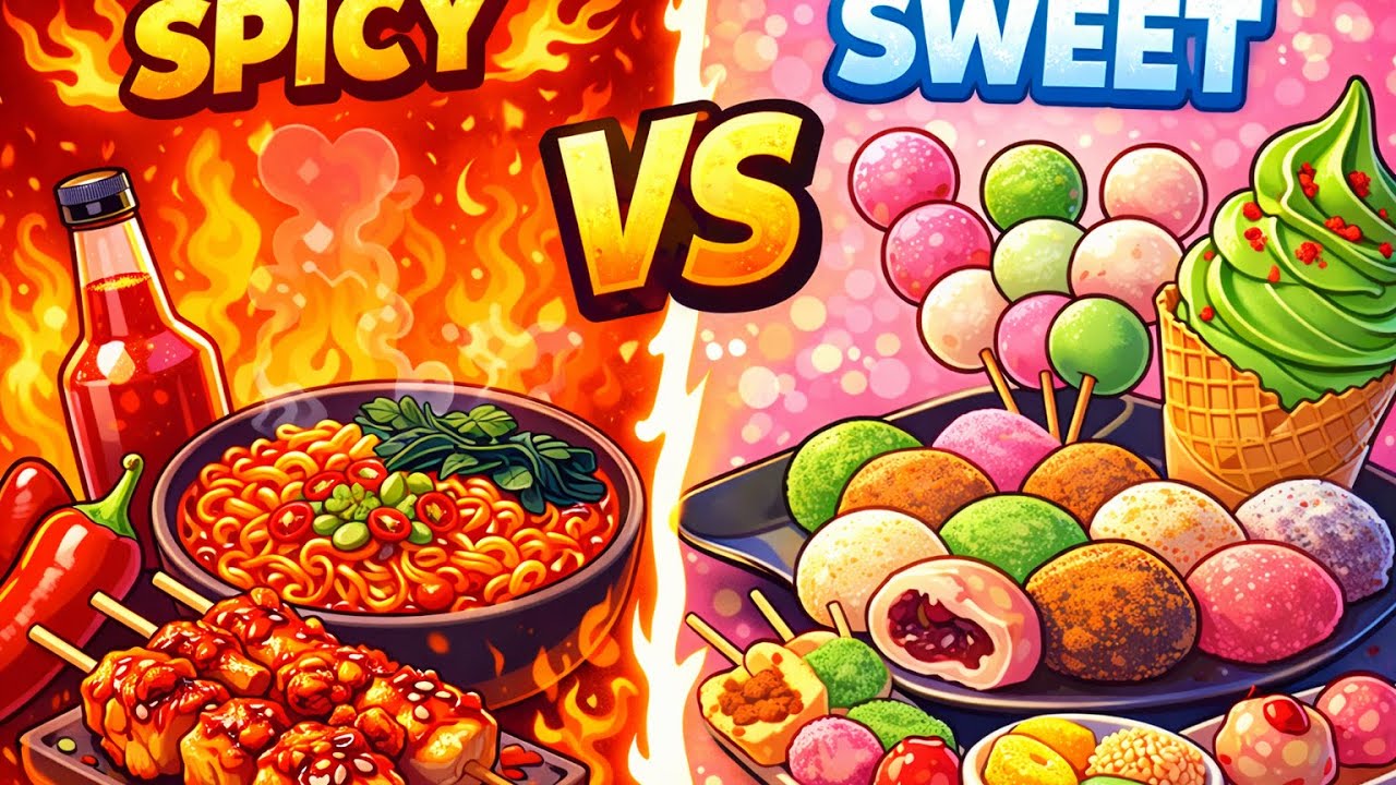 “SPICY vs SWEET Challenge! 🍜🍩 Which Wins?”