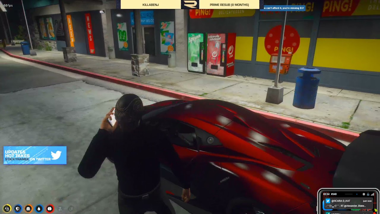 Ramee chased by the interceptor while in his new tuner car