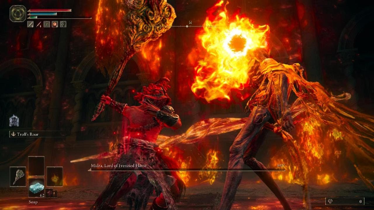 Midra, Lord of Frenzied Flame RL1 cheese easy kill with colossal weapon no rolls required