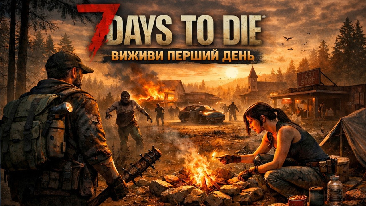 ⚔️🔥 ЧЕЛЕНДЖ СТРІМ БЕЗ СМЕРТЕЙ ОДНЕ ЖИТТЯ - 7 DAYS TO DIE №1