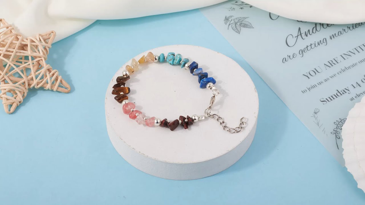 DIY Gemstone Chips Bracelet | Handmade Gemstone Chip Jewelry | Healing Crystal Chakra Stone Bracelet