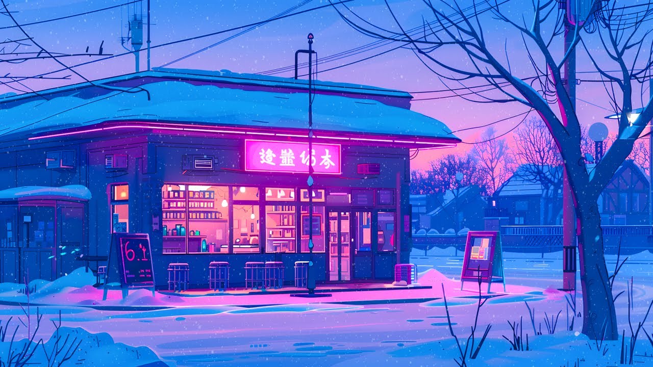 Calm Winter Evening by the Lofi Coffee Shop ❄️ Chill Beats for Focus & Relaxation