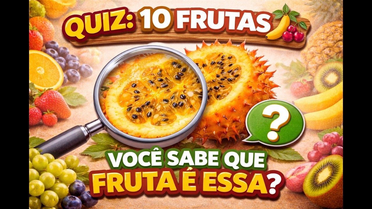 QUIZ DAS FRUTAS  | Você Acerta as 10 Frutas? Desafio Rápido e Divertido!