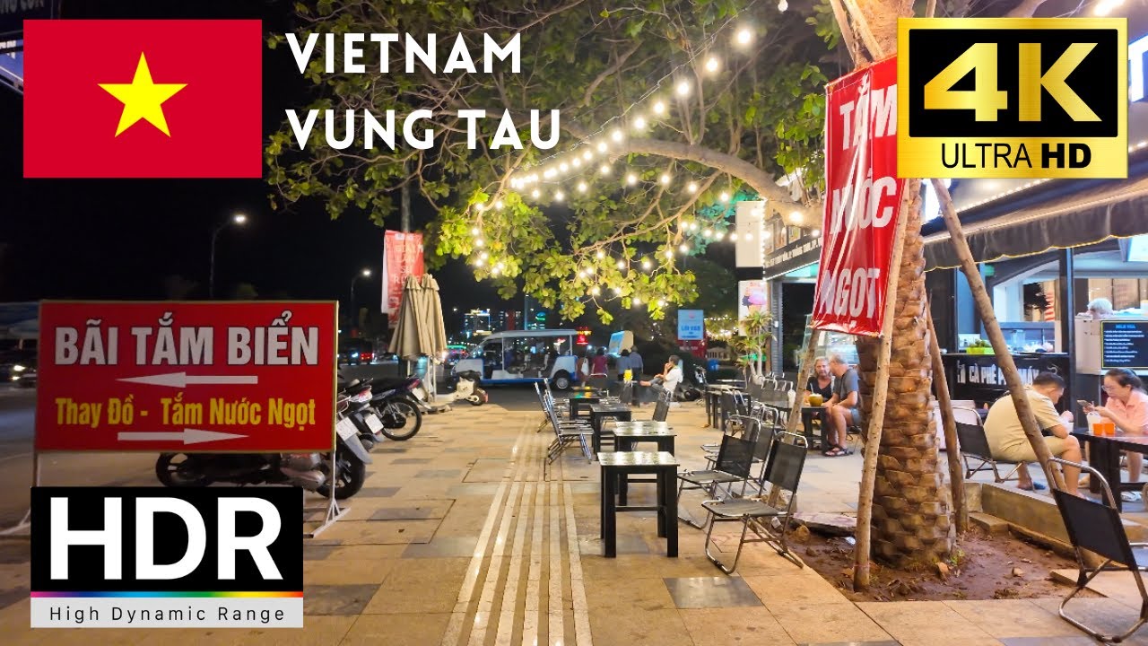 🇻🇳Vietnam 4k walk - Vung Tau 4K Night Walking Tour｜4K 60fps