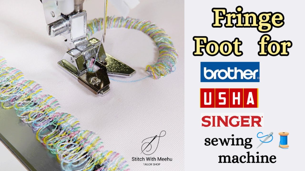 How To Use A Fringe /Looper Foot // for Usha/Singer/Brother Sewing machine Full Demo//installation