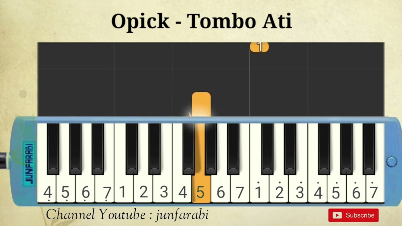 Opick | Tombo Ati | not pianika tutorial