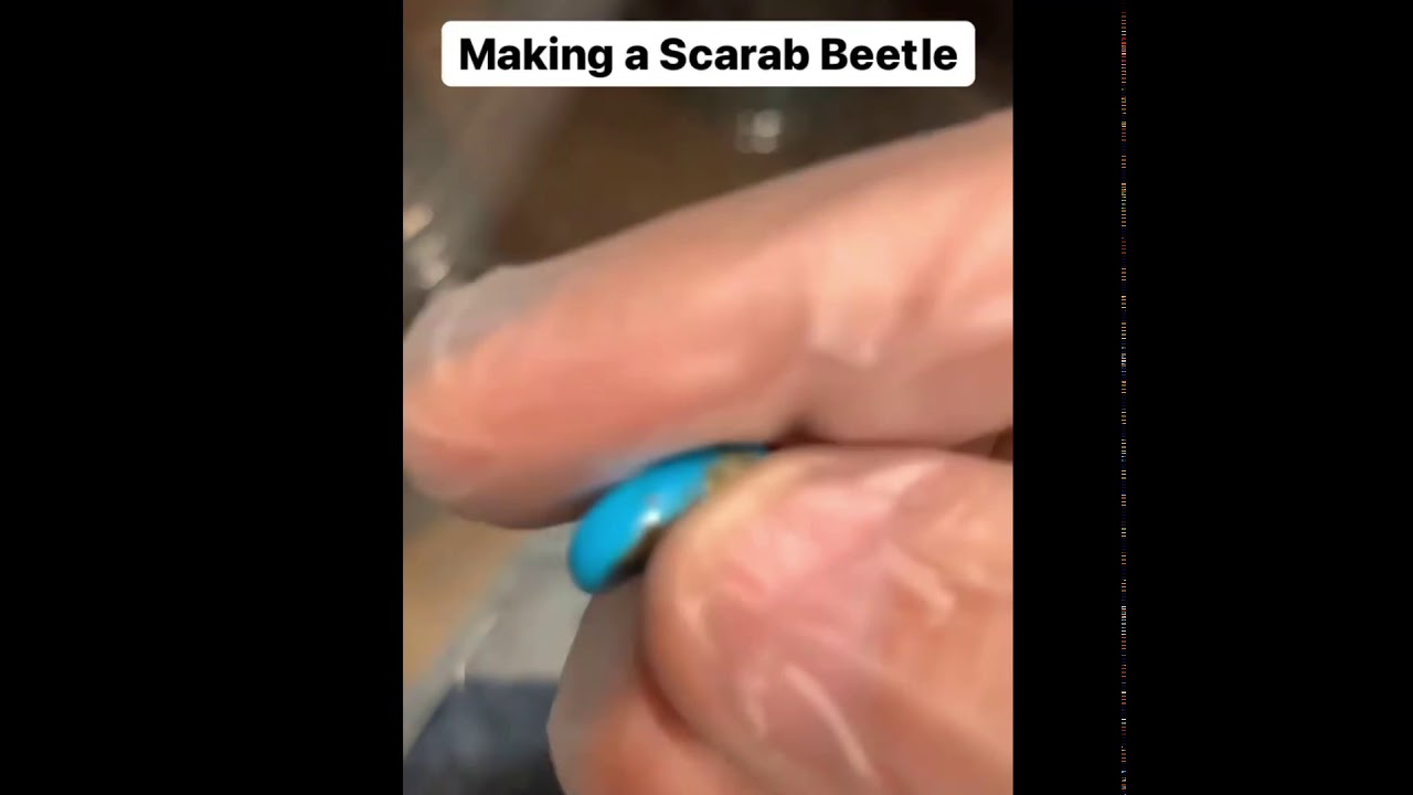 Scarab Swivel Ring Sterling Silver Gold Plated with Turquoise and Lapis Lazuli cabochon