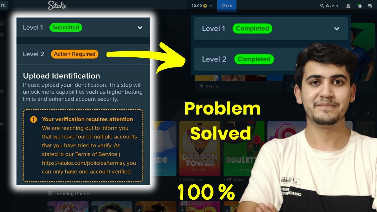Stake Level 2 Verification Action Required or Reviewing Problem Solved || #pending #earn