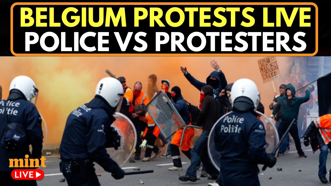 Belgium Protests LIVE | Violent Clashes Break Out at Anti-Reform Protest in Brussels |Belgium Unrest
