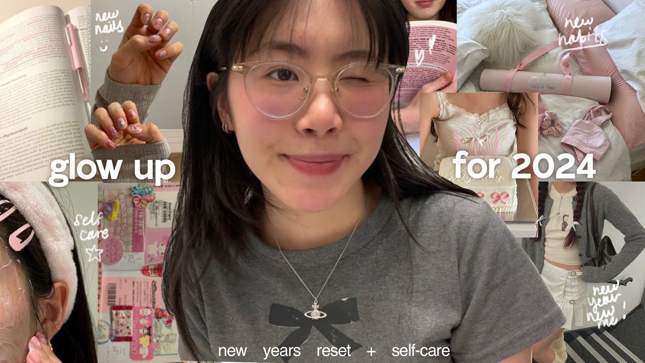 2024 reset & glow up 🎀 self-care, vision board, new year goals, doing my own nails!
