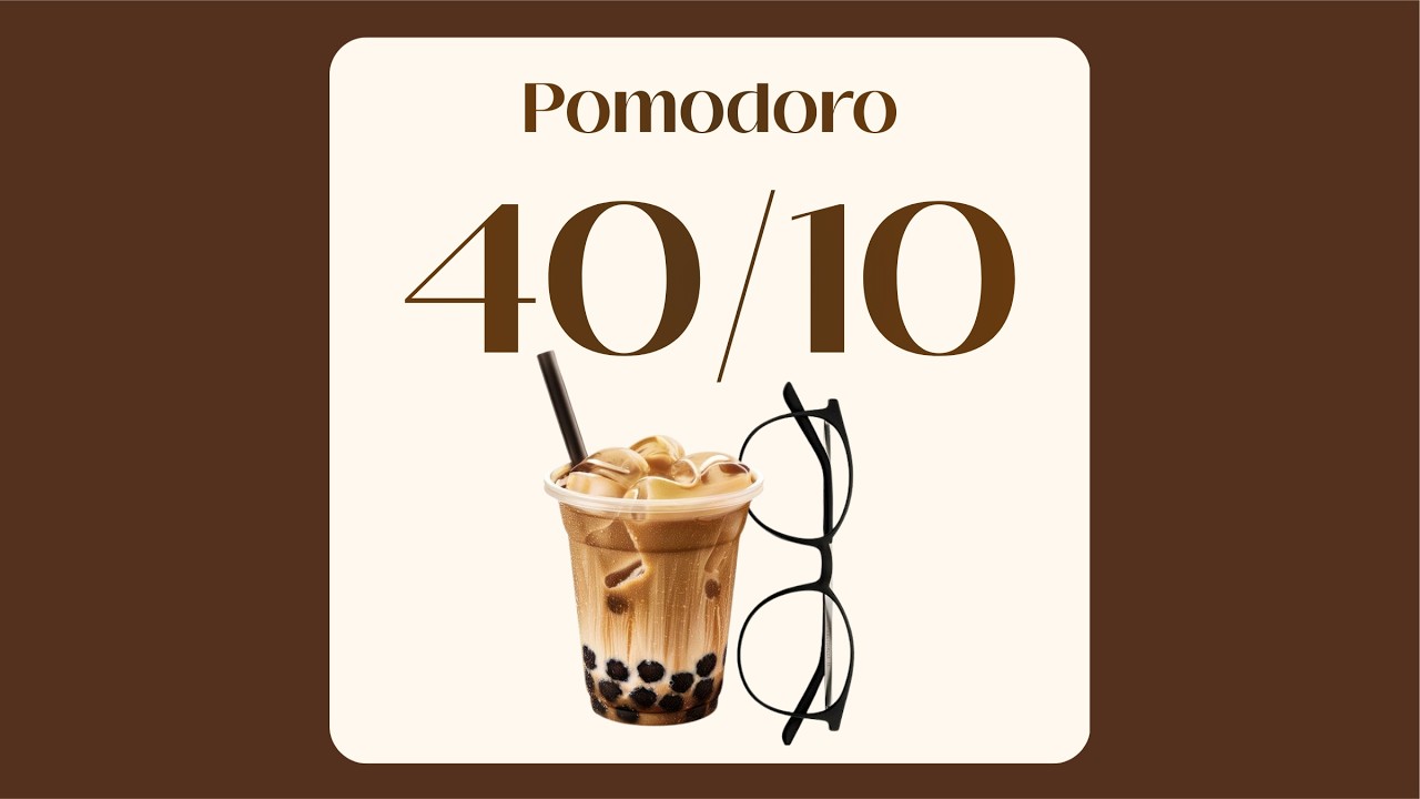 40/10 Pomodoro Timer | 4x40min | No music | Focus | Study | Break | Productivity