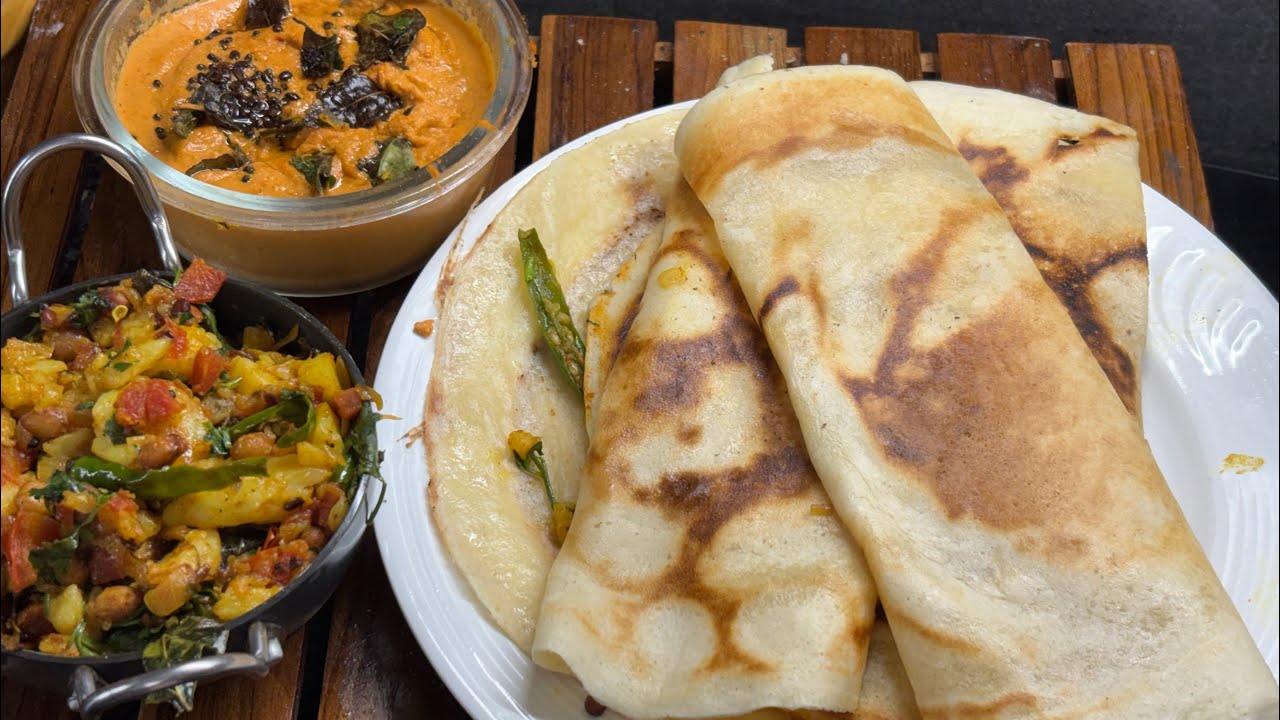Instant Masala Dosa Live | होटल जैसा मसाला डोसा, आलू फिलिंग और लाल चटनी | 