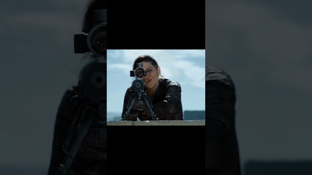 Girl sniper attacks in slow motion 