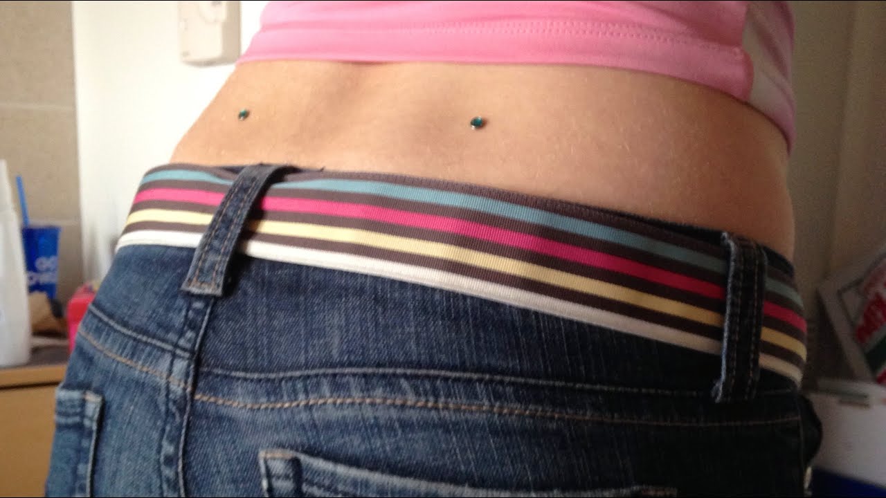 LOWER BACK DERMAL PIERCINGS!!!