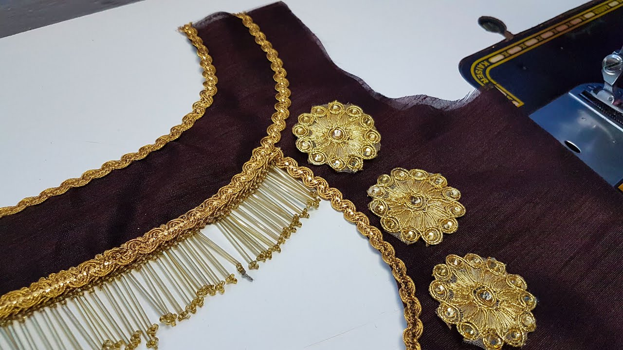 Boat neck blouse gala back neck design cutting and stitching/Blouse designs
