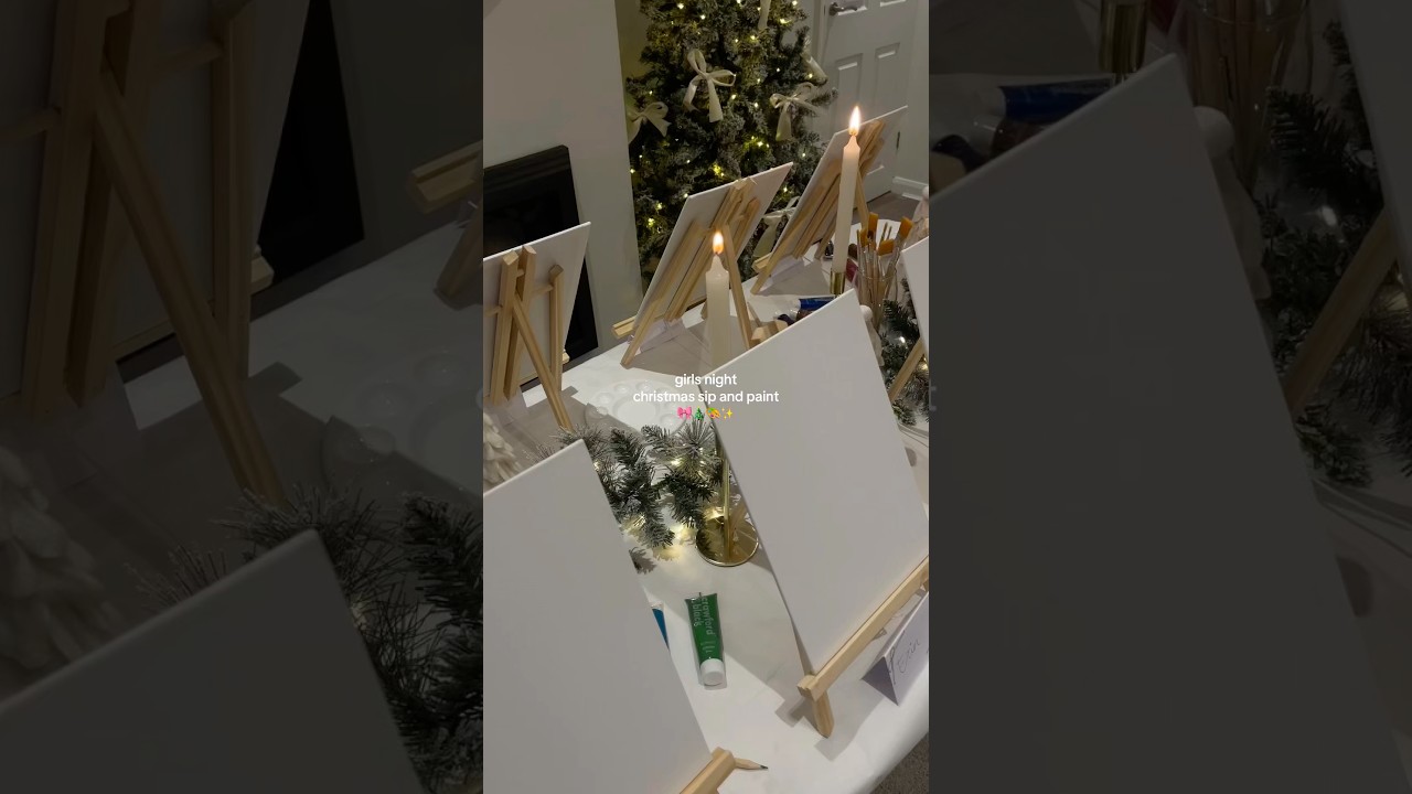 Paint and sip christmas girls night 🎄🎨  