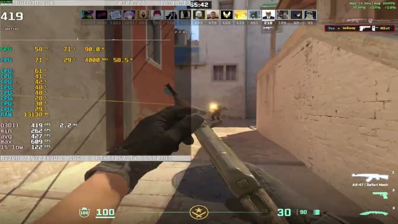 CS2 Deathmatch | Ryzen 7 5700X3D + RTX 4060 Ti