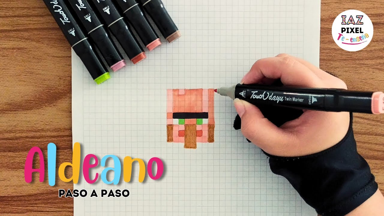 Como pintar un ALDEANO en PIXEL ART &ndash; Tutorial paso a paso #pixelart #minecraft #aldeano