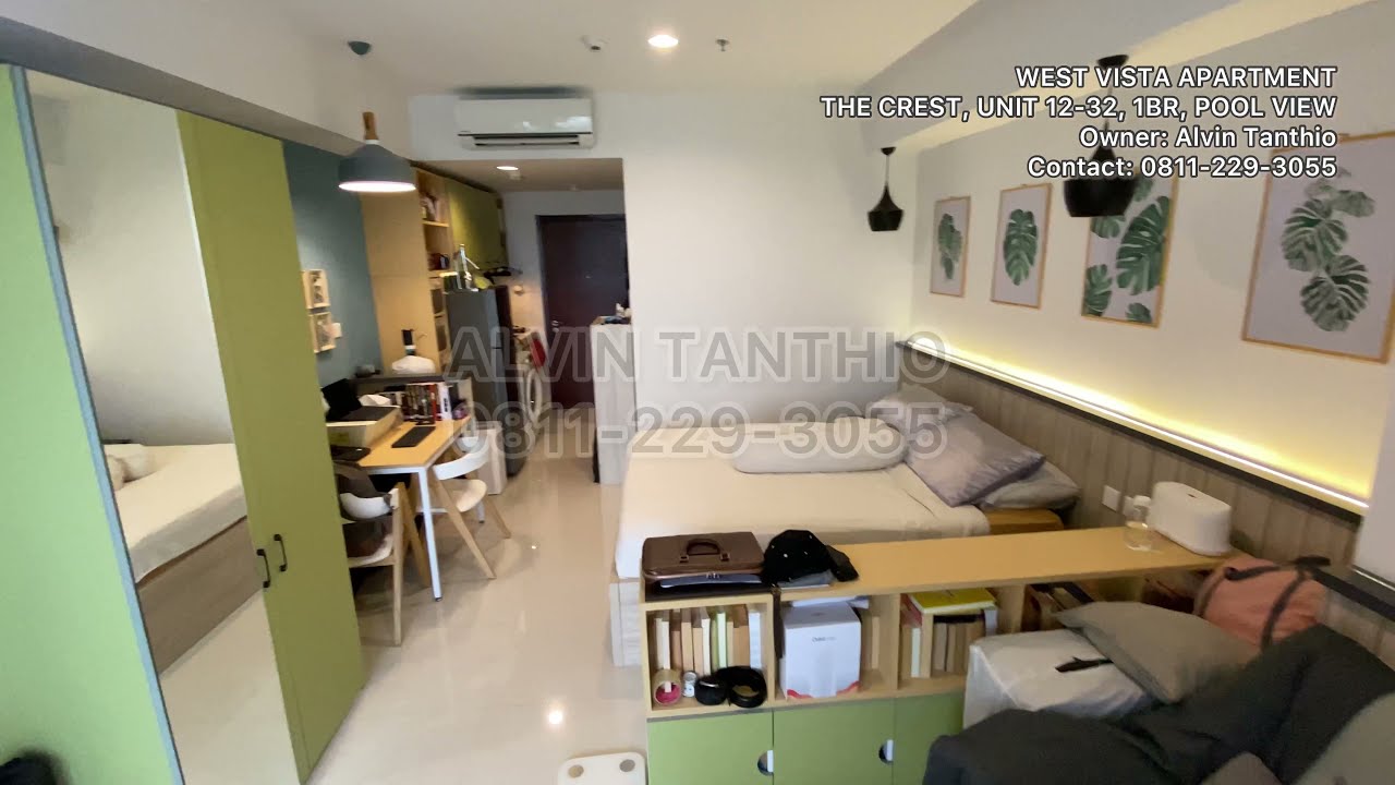 DIJUAL: APARTMENT WEST VISTA, UNIT 12-32, 1BR, POOL VIEW, FULL FURNISHED. Resolusi 1080p 60fps ya!!