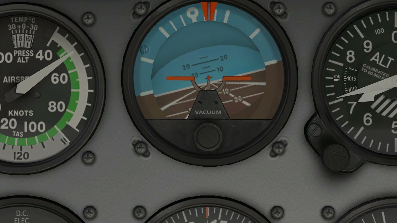 Cómo interpretar el indicador de actitud de un avión.