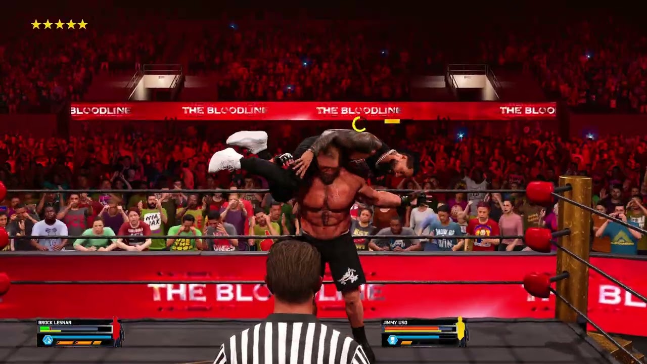 WWE 2K25 - BROCK LESNAR VS JEY JIMMY AND ROMAN REIGNS || 4 SUPERSTAR GAUNTLET TURMOIL MATCH ||