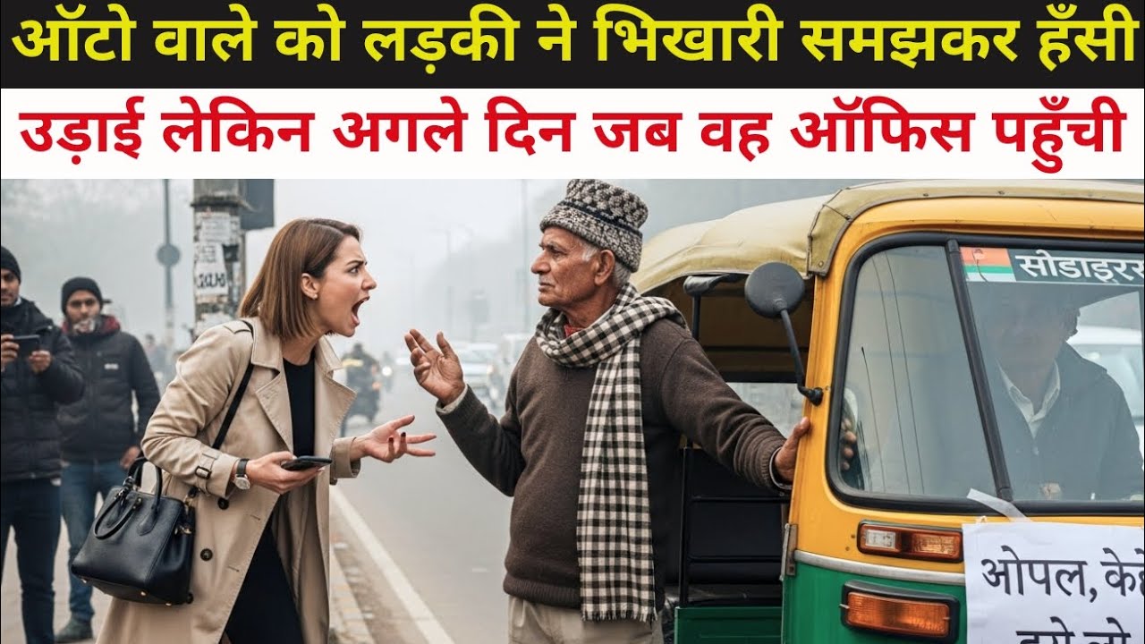 ऑटो वाले को लड़की ने भिखारी समझकर हँसी उड़ाई लेकिन अगले दिन जब वह ऑफिस पहुँची