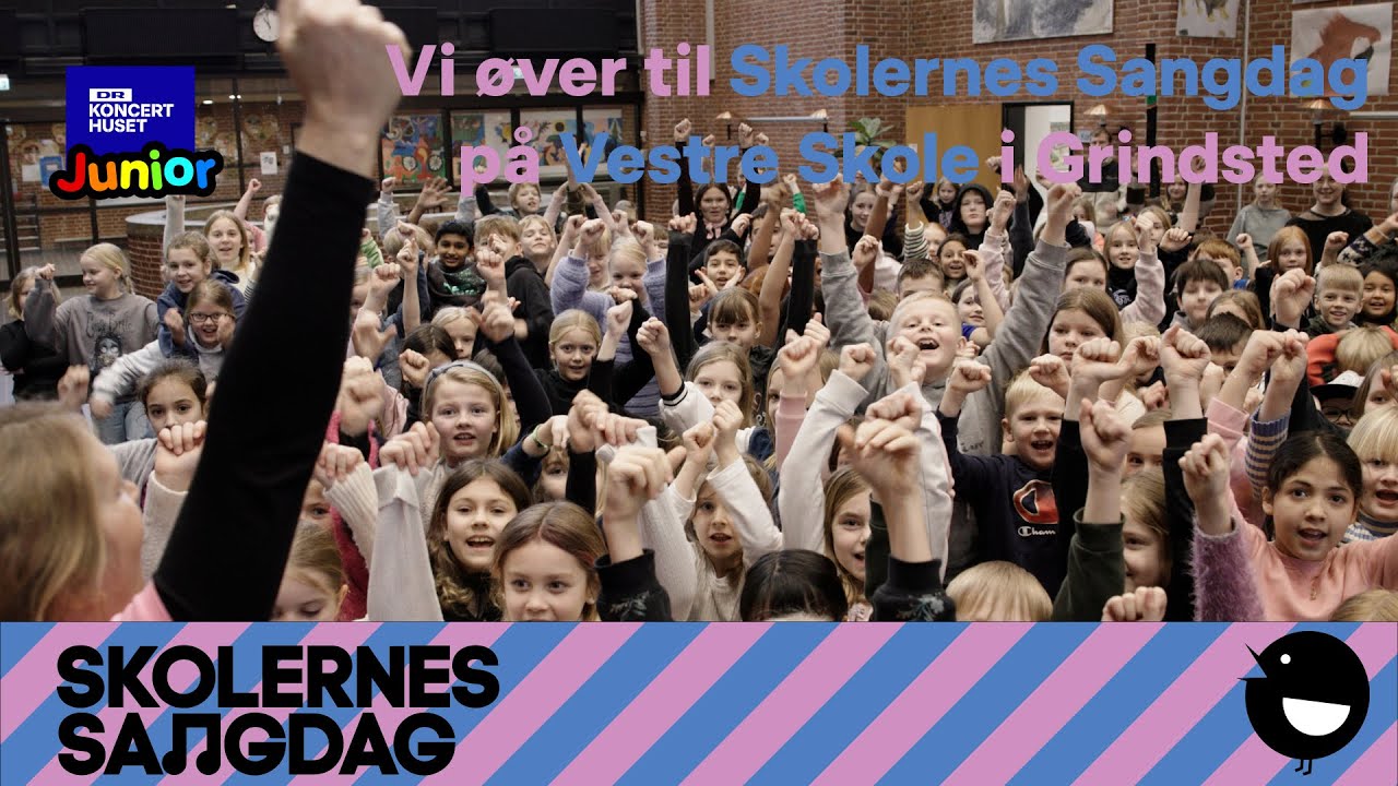 Skolernes Sangdag øver på Vestre Skole i Grindsted