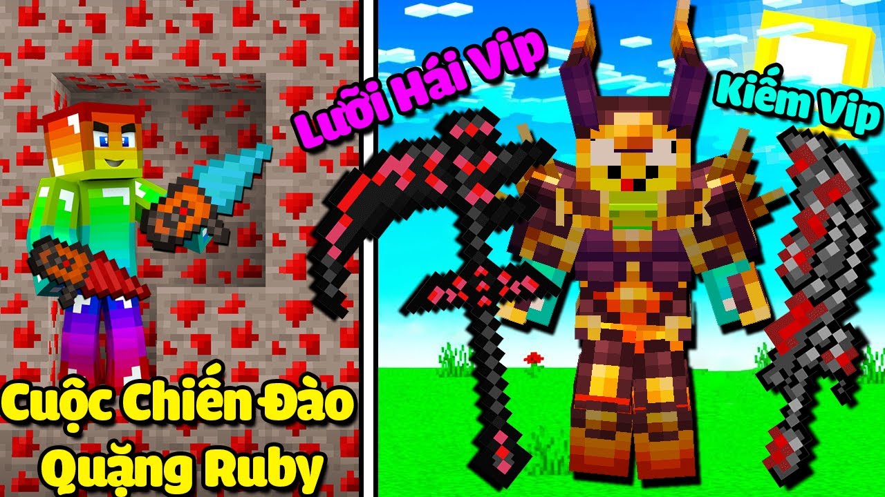 MINI GAME : CUỘC CHIẾN ĐÀO QUẶNG RUBY ** NOOB NÂNG CẤP LƯỠI HÁI TRỞ THÀNH CHIẾN BINH SIÊU MẠNH