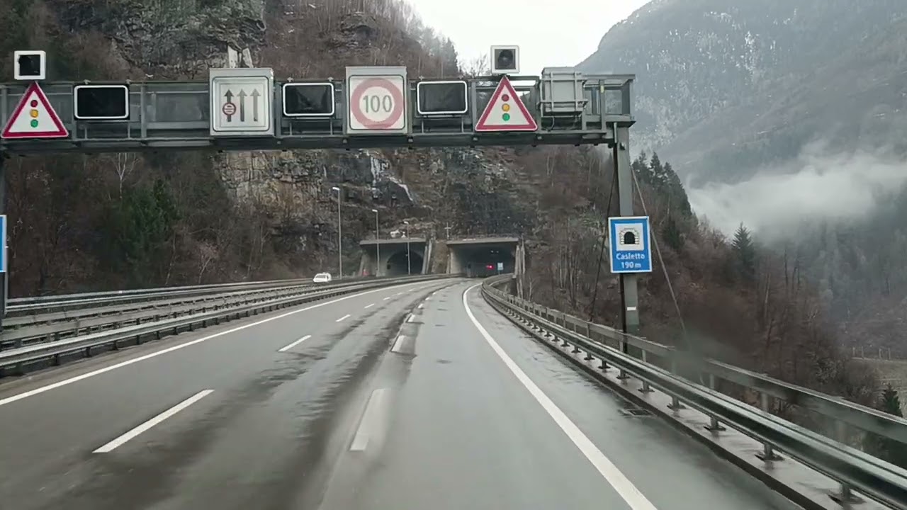 Road A2(E35), Saint-Gotthard Automobile Tunnel,  Switzerland, 10:11 am, 23.12.2022 (Part2)