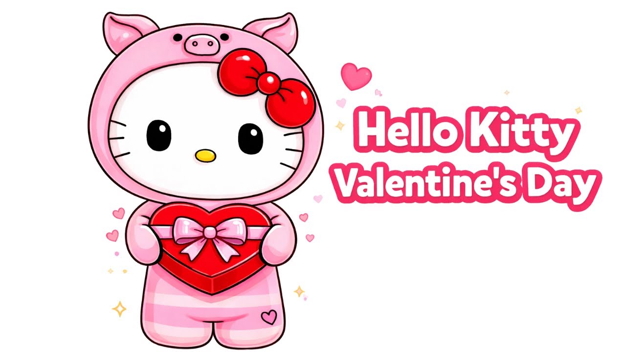 Sevimli Hello Kitty Nasıl Çizilir❤️ How to Draw Hello Kitty for Valentine’s Day