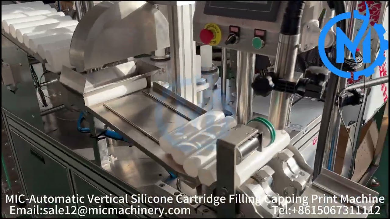 Automatic vertical silicone sealant cartridge filling capping and date printing machine